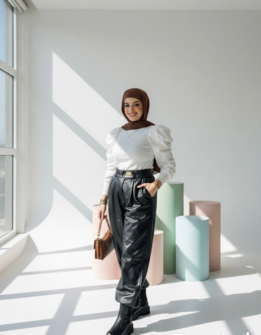 بنطلون جلد - Diviaya Fashion